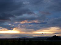 Wolkenfärbung am Abendhimmel